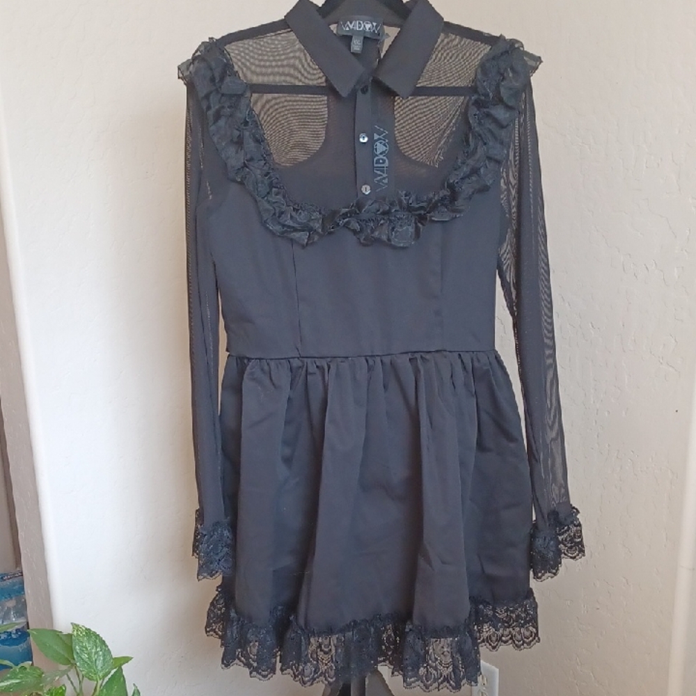 DOLLSKILL WIDOW MACABRE FASINATION MINI DRESS XXL BLACK